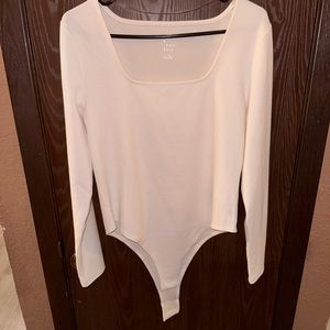 NWOT A New Day White Square Neck Bodysuit XL
